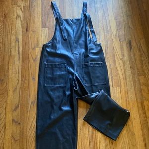 Zara faux leather jumpsuit